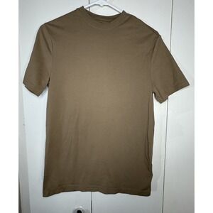 H&M COOLMAX Regular Fit Men's Brown Athletic T-shirt Cotton Short Sleeve Sz XS
